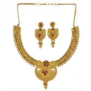 1 Gram Gold Plated Necklace Set MGA - STE0138