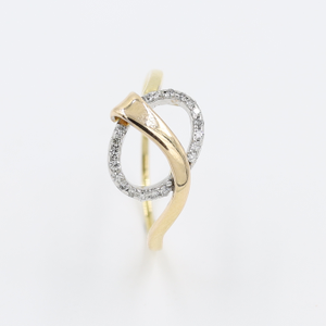 14Kt Rose Gold Dalicate Ring With Real Daimon