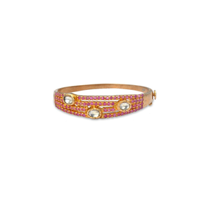 925 silver ruby & moissanite stone bracel