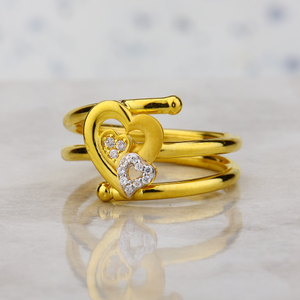 heart shape designer for woman in 22k gold