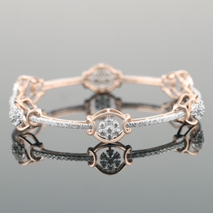 18kt rose gold designer diamond fancy bangle 