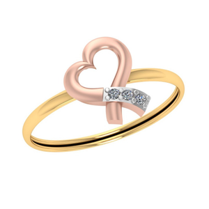 916 Gold Heart Shape Diamond Ring JJ-R01