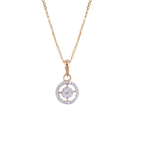 18K Rose Gold Lab Grown Diamond Pendant Chain