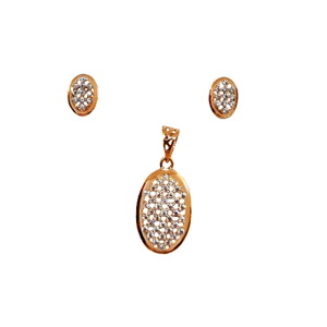 Fancy Diamond Rose Gold Pendant Set In 18K Go