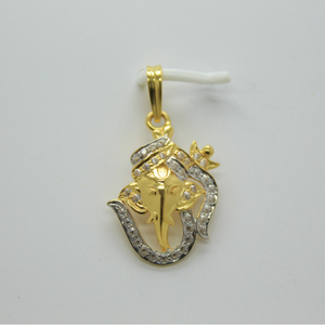 916 Gold Om With Ganesh Pendant SSJ-P003