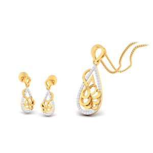 22k gold cz delicate pendant set