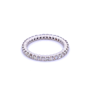 Ladies micropave eternity diamond white gold 