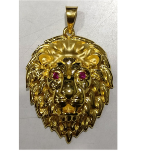 22kt gold casting plain lion pendant for gent