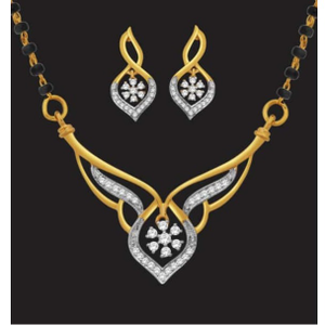 22k gold designer diamond mangalsutra jj-m10