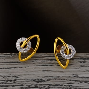 916 gold cz hallmark fancy ladies tops earrin