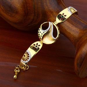 Ladies 18K Gold Cz Kada Bracelet-LKB28