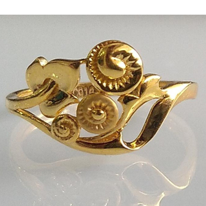 22KT / 916 Plain Gold Flower Design ring for 