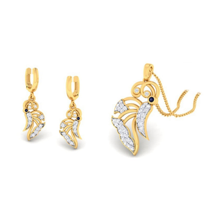 22k gold cz dea pendant set