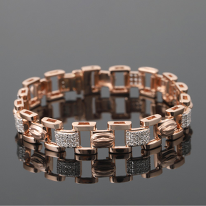 18kt rose gold designer diamond men's bracele