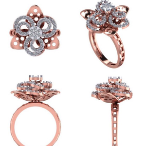 Cocktail Rose Gold Diamond Rings
