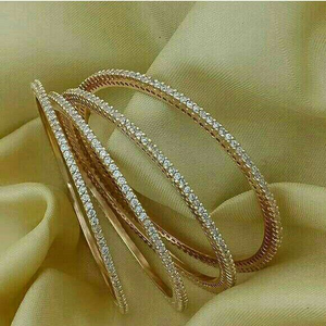 18KT Rose Gold Pair Of 4 Designer Diamond Ban