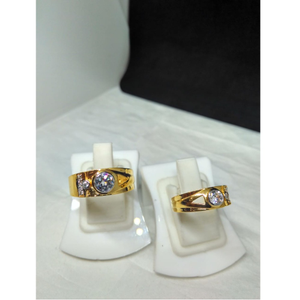 22kt gold single stone couple ring sg-r002