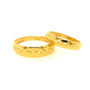 22k Yellow Gold Attractive Couple Bands