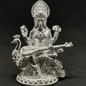 925 Silver Solid Saraswati Idol