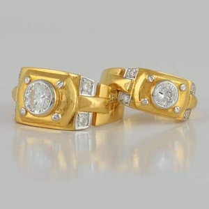 Gold 22k/916 matching pair fancy couple ring 