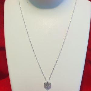 Swarovski crystal heart silver chain pendant