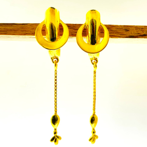 22k yellow gold traditional plain earrings