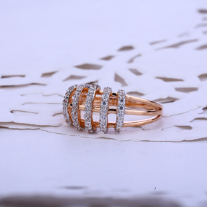 Rose Gold Designer Cz Gold Ring-RLR64