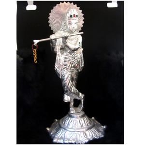 Metal shree krishna statue(murti) washable &a