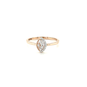 Gold Marquise Diamond Halo Ring in 14k Rose G