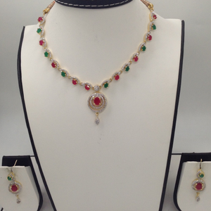 Multicolour CZ Stones Necklace Set JNC0050