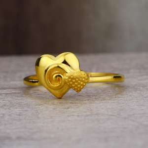 Ladies 22K Gold Designer Heart Shaped Ring -L