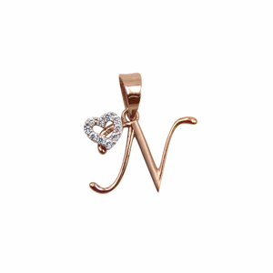 'N' Alphabet 18k Rose Gold Pendant