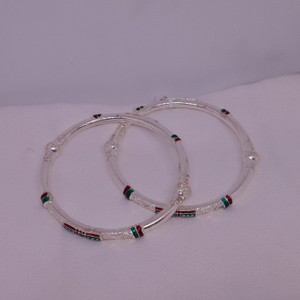 Silver With Mina Bangle For ladies