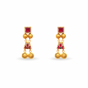 Antique Flower Earring 22k Gold