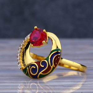 22KT Gold Cz Designer Hallmark Ladies Long Ri