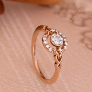 18 carat rose gold religious ladies rings rh-