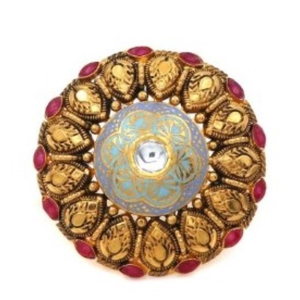 22k Gold Classy Kundan Ring For Women