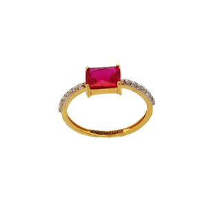 Pink Stone Diamond Ring In 18K Gold MGA - LRG