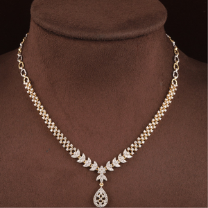18kt yellow gold designer diamond necklace
