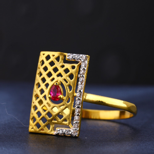 916 cz gold  designer ladies ring lr762