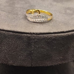 22kt gold layering cz ring
