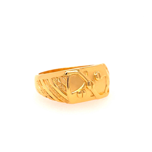 22k  yellow gold unique plain ring