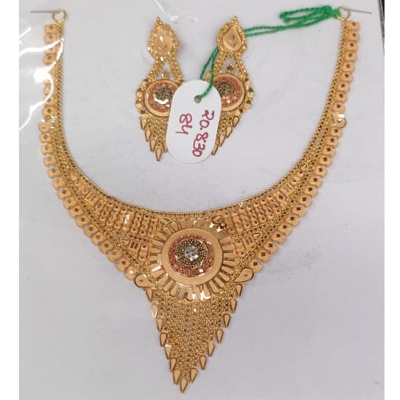 22 carat gold ladies necklace set rh-lN927