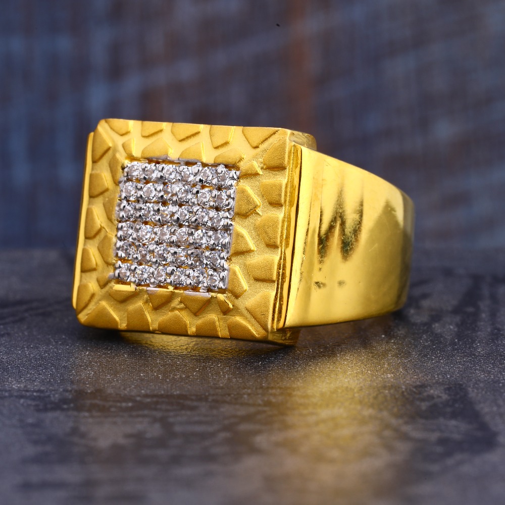 Buy quality 22CT Gold Gorgeous CZ Men's Ring MR647 in Ahmedabad