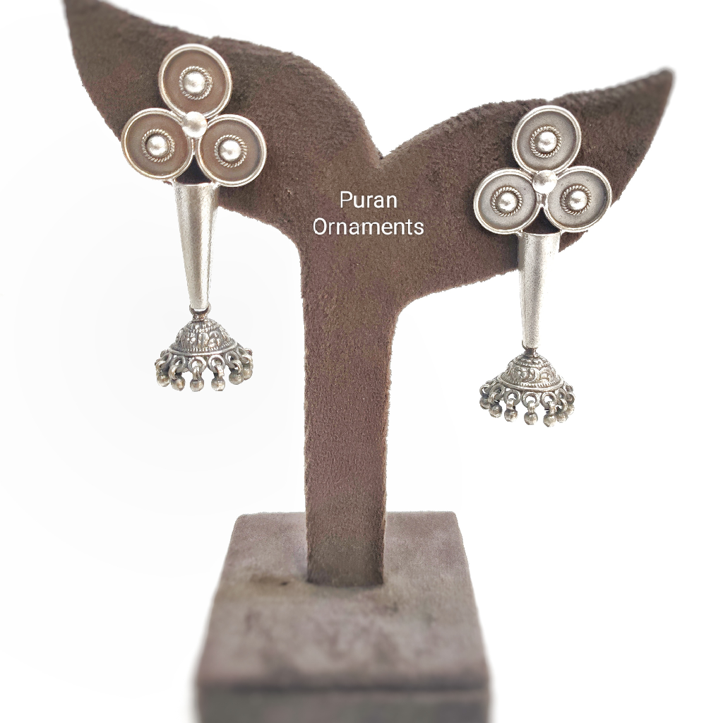 Pure Silver Bohemian Earrings In High Finished Design