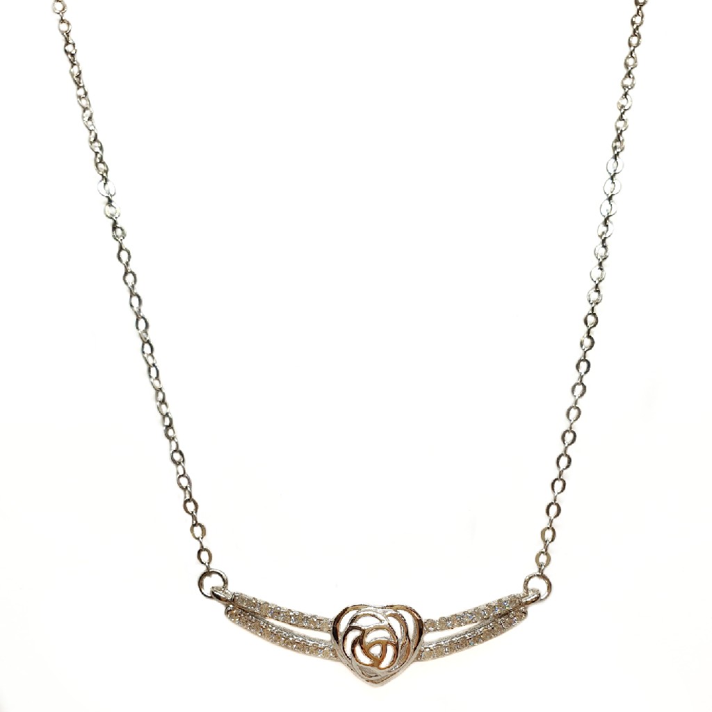 925 Sterling Silver Heart Shaped Necklace Chain MGA - NKS0075