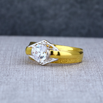 22Ct Mens Fancy Solitaire Gold Ring-MSR19
