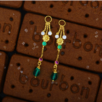 22KT Gold Multi-Color Earrings Latkan JJ-002