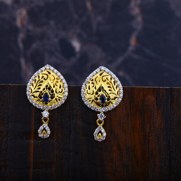 22K Gold Ladies Earrings-LFE96