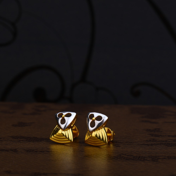 Ladies 916 Gold Plain CZ Earring -LPE205